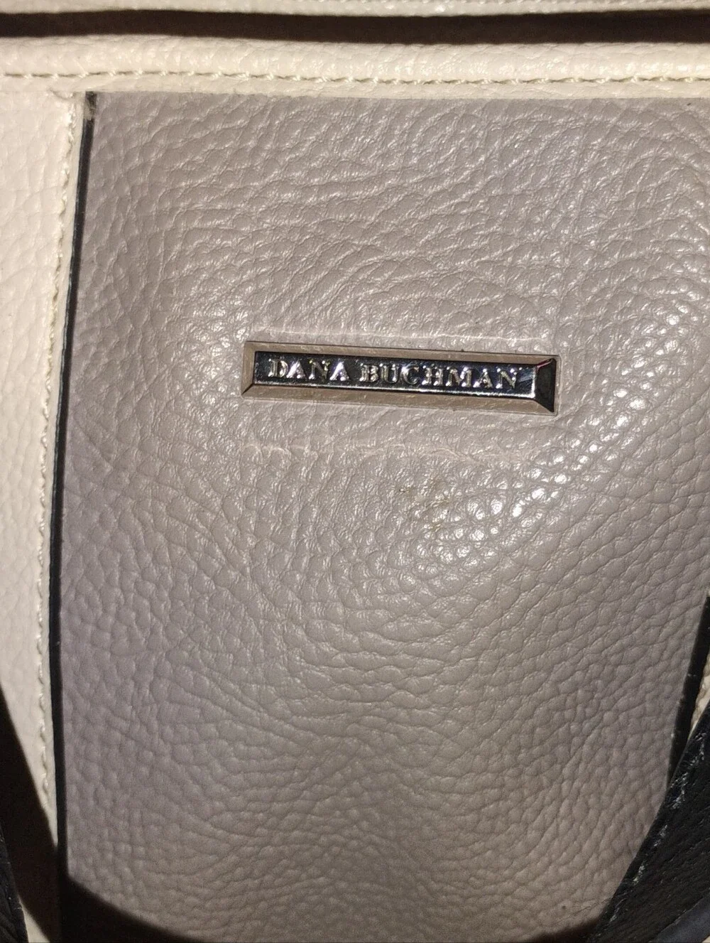 Dana Buchman Tri-Panel Vegan Leather Satchel - Navy, Gray & White